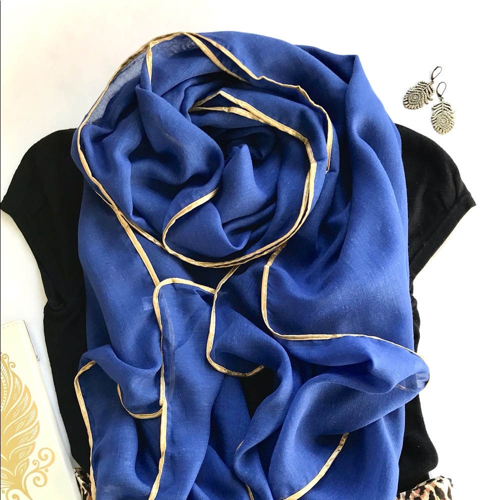 Lightweight scarf wrap 3 blue bundle